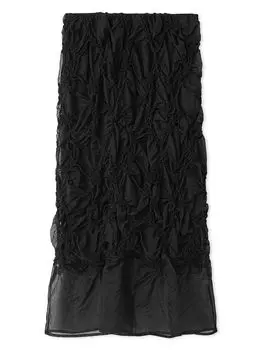 Ruched Sheer Straight Skirt 09WFS251011 BLK [Mira Owen] Women s чёрный