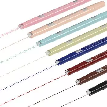 Ручка Aechy Curve 8 Color Pen Fine 6 типов Roller Heart Quick Writing Classic Pen, Ручка на водной основе, Цвета, Набор, Перо, Штамп, Линия/Цветочный узор/Волнистая