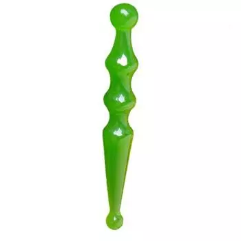 Ручка-акупрессура для лица с двумя головками из смолы, инструмент для массажа глаз и лица для ухода за кожей и красоты, ручной массажный инструмент зелёный