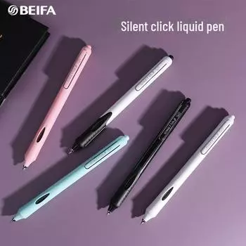 Ручка Beifa Press Silent Liquid Pen, двойная инъекция, пулевидный наконечник 0,5, быстросохнущая, сменный стержень для офисного использования 0.5mm Bullet Tip