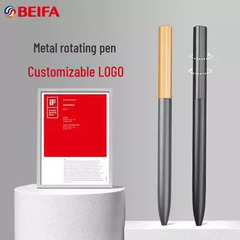 Ручка Beifa Signature Black Metal Pen – высококачественная вращающаяся подарочная бизнес-ручка с настраиваемым логотипом. 0.5mm