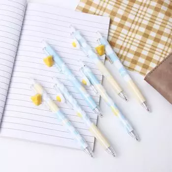 Ручка Cheese Egg Канцелярские принадлежности для студентов Быстросохнущие ручные гелевые ручки Нейтральная ручка Ручки с черными чернилами Ручка для знаков 6PCS Random