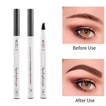Ручка для бровей с четырьмя кончиками, легко окрашивается, водонепроницаемый, долговечный, без головокружения, макияж, карандаш для бровей 2