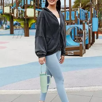 Ручка для бутылки с водой, держатель для ремешка, ремень для переноски с ремешком без помощи рук, утолщенная хлопчатобумажная веревка, пищевой силиконовый держатель для стакана на 16–40 унций чёрный