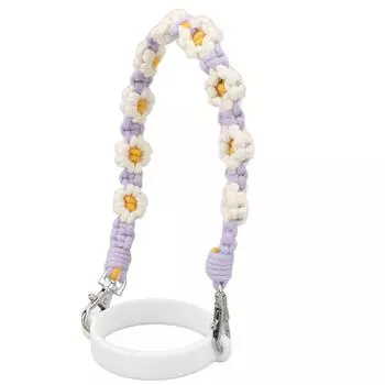 Ручка для бутылки с водой Милая силиконовая петля в виде цветка Плетеный шнурок для бутылки с водой Веревка для стакана для воды для