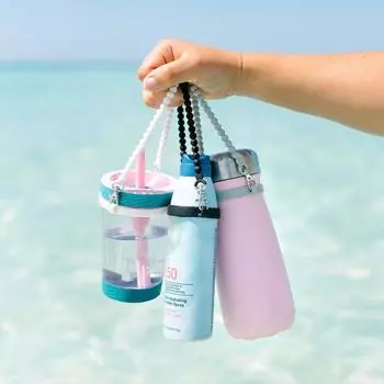 Ручка для бутылки с водой Мягкий силиконовый слинг для бутылки с водой подходит для большинства бутылок емкостью 8-40 унций для кемпинга белый