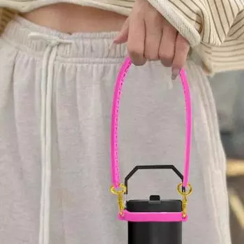 Ручка для бутылки с водой Силиконовый ремешок для ручки бутылки с водой для бутылок емкостью 12–40 унций Регулируемая чашка для воды Аксессуары для прогулок Туризм Путешествия чёрный