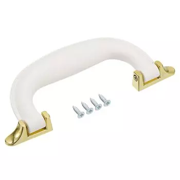 Ручка для чемодана uxcell 155 мм из искусственной кожи, сменная ручка для чемодана с винтами, ящик для инструментов, белый цвет