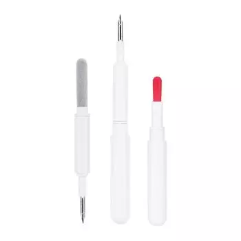 Ручка для чистки наушников 4 в 1. Многофункциональная щетка для чистки наушников в чехле для наушников. белый