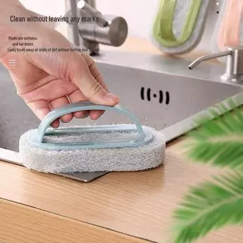 Ручка для дезинфекции кухни и чистки ванной комнаты с волшебной губкой для чистки плитки, кастрюль, мисок и ванн розовый