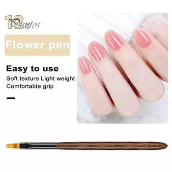 Ручка для дизайна ногтей из сандалового дерева создает потрясающий цветочный дизайн, экологически чистая легкая УФ-ручка для маникюра с телом D
