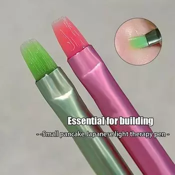 Ручка для дизайна ногтей, многоцветная кисть для рисования наращивания ногтей, УФ-гель, ручка для рисования, инструмент для маникюра своими руками flat tip зелёный