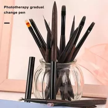 Ручка для дизайна ногтей «сделай сам» с деревянной ручкой, нелиняющая мягкая щетина, ручка для рисования ногтей, кисточка для маникюра D