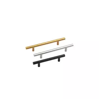 Ручка для дверцы шкафа из нержавеющей стали, полая ручка, ящик, золотая ручка, Т-образная, с одним отверстием, маленькая ручка One Size серебряный