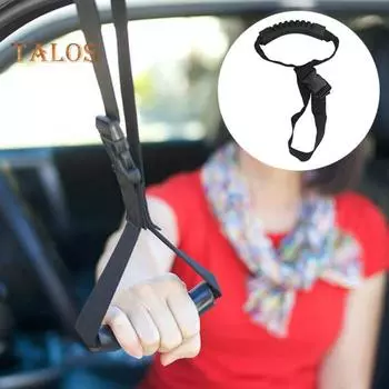 Ручка для двери автомобиля, регулируемая ручка безопасности, портативная опора для автомобиля, нейлоновая ручка, устройство для облегчения передвижения пожилых людей чёрный