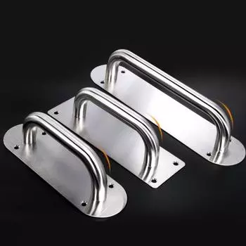 Ручка для дверной пластины из нержавеющей стали для ворот, прочная ручка для двери амбара, толкающая ручка Style 2