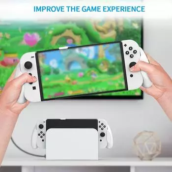 Ручка для геймпада Switch OLED Host, задняя рукоятка, нескользящий защитный чехол для игровых аксессуаров Nintendo Switch OLED чёрный