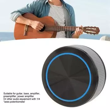 Ручка для гитары, алюминиевая черная пластина, синяя линия, профессиональная ручка потенциометра осей 1/4 дюйма с гаечным ключом