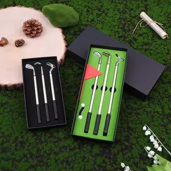 Ручка для гольфа Мини-настольная шариковая ручка для гольфа В подарок входят шарики для ручки с зелеными клюшками