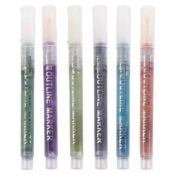 Ручка для граффити Радуга Скрапбукинг Двойная линия Ручка-маркер Контурная ручка-выделитель Художественный маркер светло-синий