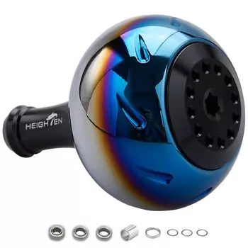 Ручка для катушки HEIGHTEN 45 мм, 4 цвета, тип Shimano B, размер Daiwa L, универсальная серия Aurora (черный) (726) чёрный