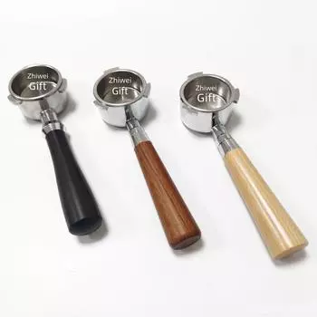 Ручка для кофемашины Delonghi шириной 51 мм с ручкой из розового дерева и бука. 51mm single serving powder basket