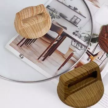 Ручка для крышки кастрюли из термостойкого дерева, устойчивая к ожогам, универсальная ручка для крышки кастрюли с винтом, ручка для крышки кастрюли с деревянной текстурой для вока