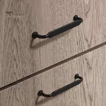 Ручка для кухонного шкафа, прочная конструкция, полированная поверхность, простая установка, современная простая фурнитура для выдвижных ящиков шкафа чёрный