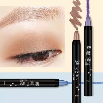 Ручка для макияжа глаз, вращающаяся ручка для теней для век, водостойкая ручка для лежачего шелкопряда, рисовая золотисто-коричневая ручка One Size чёрный