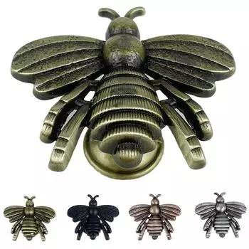 Ручка для мебели из цинкового сплава в форме пчелы, дверные ручки для шкафов для детей бронзовый/зелёный