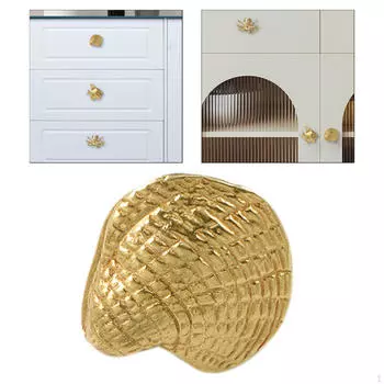 Ручка для мебели из латуни, элегантный дизайн для спальни. Octopus 4.8x3.8cm