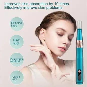 Ручка для микронидлинга Профессиональная беспроводная ручка для микронидлинга 0,30 мм Набор роликовых игл для лица Регулируемая микроигла розового золота