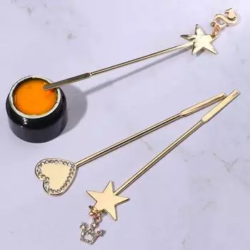 Ручка для нанесения точек с тиснением, палочка для перемешивания, шпатель для ногтей со стразами, ложка для УФ-геля 05