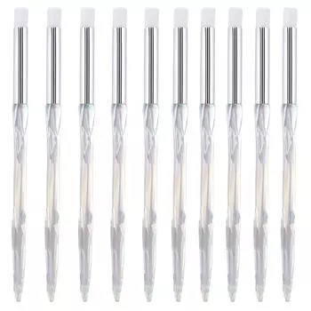 Ручка для нейл-арта с круглой головкой и косым ртом, с постепенным изменением цвета, прозрачный хрустальный стержень, ручка для рисования на ногтях