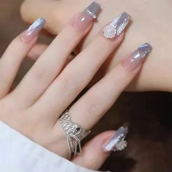 Ручка для ногтей Гибкая мягкая нейлоновая щетина Нескользящая ручка Удобная ручка Дизайн ногтей Многофункциональная кисть для градиентной окраски ногтей Маникюрный инструмент синий