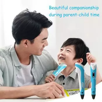 Ручка для печати, нить для 3D-рисования, ручка со светодиодным дисплеем, детские принадлежности для 3D-печати своими руками для рисовальщиков, образовательная игрушка розовый