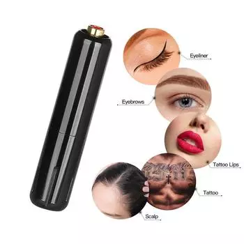 Ручка для перманентного макияжа, мини-короткая роторная тату-машинка, интерфейс RCA, картридж 12000 об/мин для татуировки бровей, губ красный