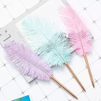 Ручка для письма Smoothly Signature Flurry Feather Шариковая ручка Creative Neutral Гелевые ручки Канцелярские принадлежности green and gold