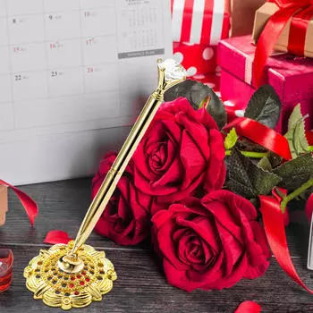 Ручка для подписи в гостевой книге, свадебный прием, модная шариковая ручка для стола Rose Aureate L Stone