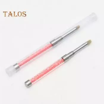 Ручка для размазывания ногтей, удобная ручка, гибкий наконечник «сделай сам», практичная красочная ручка для фототерапии с волосатой головкой, поставки для маникюрного салона розовый