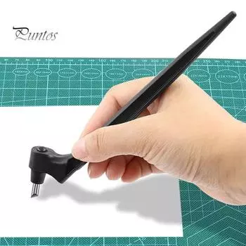 Ручка для резки поделок с вращающимися на 360 градусов лезвиями, инструмент для художественной резки из нержавеющей стали с 3 сменными лезвиями, резак для трафаретов, скрапбукинга зелёный