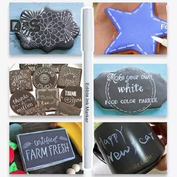 Ручка для рисования еды с мягким наконечником, 10 мл, практичная безопасная ручка с двойным наконечником для пищевых продуктов белый