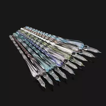 Ручка для рисования Кристаллическая ручка Чернила для заполнения Винтажные перьевые ручки Перьевые ручки для макания Стеклянная ручка для макания Ручка для подписи 09