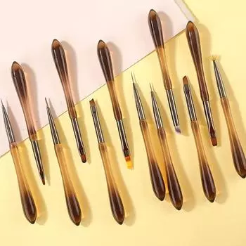 Ручка для рисования ногтей Прочная гибкая профессиональная ручка для ногтей УФ-гель для наращивания ногтей Кисть для рисования Ручка для дизайна ногтей Аксессуары для маникюрного салона 12pcs