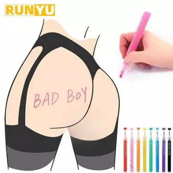 Ручка для рисования тела, БДСМ, см, флирт, граффити, стираемая ручка, моющаяся тренировочная татуировка, письмо, секс-игрушка для взрослых, реквизит 1pc