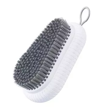 Ручка для щетки для белья Пластиковая щетка для дома Мягкая щетина Щетка для белья с возможностью подвешивания серый