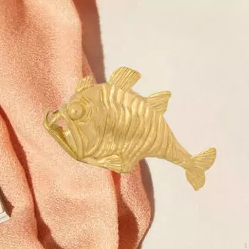 Ручка для шкафа из латуни в виде рыбы, прочное украшение для дома, простая установка дверцы ящика шкафа бронзовый