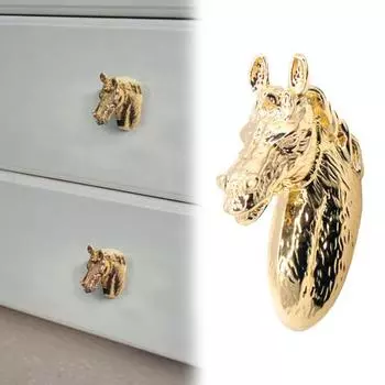 Ручка для шкафа, креативная высокопрочная цинковая голова, форма головы лошади, мебельная ручка для ящика, дома бронзовый/кофейный