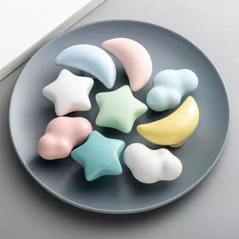 Ручка для шкафа в форме облака для детской комнаты, матовая/глянцевая ручка для двери, ручка Macaron для комода green-matte