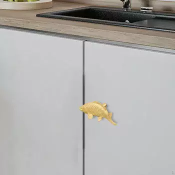 Ручка для шкафа в ванной, ручка для кухонной двери с одним отверстием из латуни для мебели, золотистый